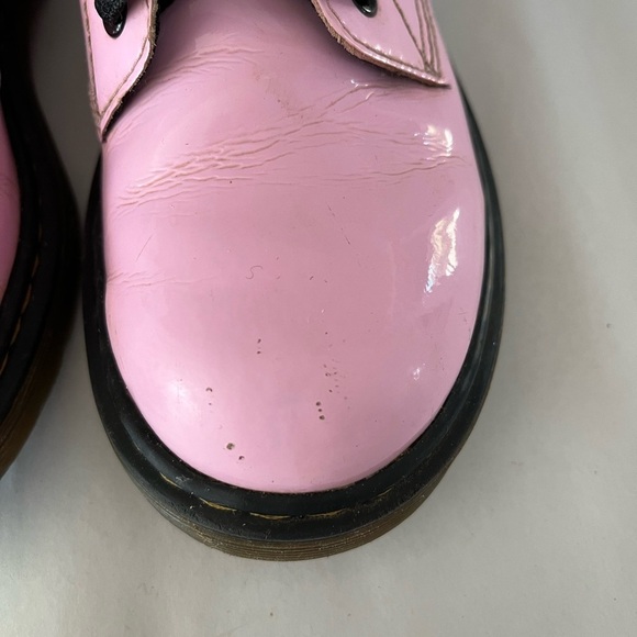 Dr. Martens 1460 Boot - Kids Size 2 Pink Patent Leather Lace Up Zipper Up - Picture 6 of 11